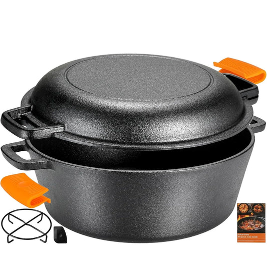 Vintage 2-in-1 Cast Iron Dutch Oven