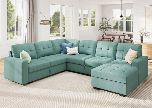 Luxe Haven Chic Slumber Sectional Sofa – Stylish Comfort with Easy Sleeper Conversion