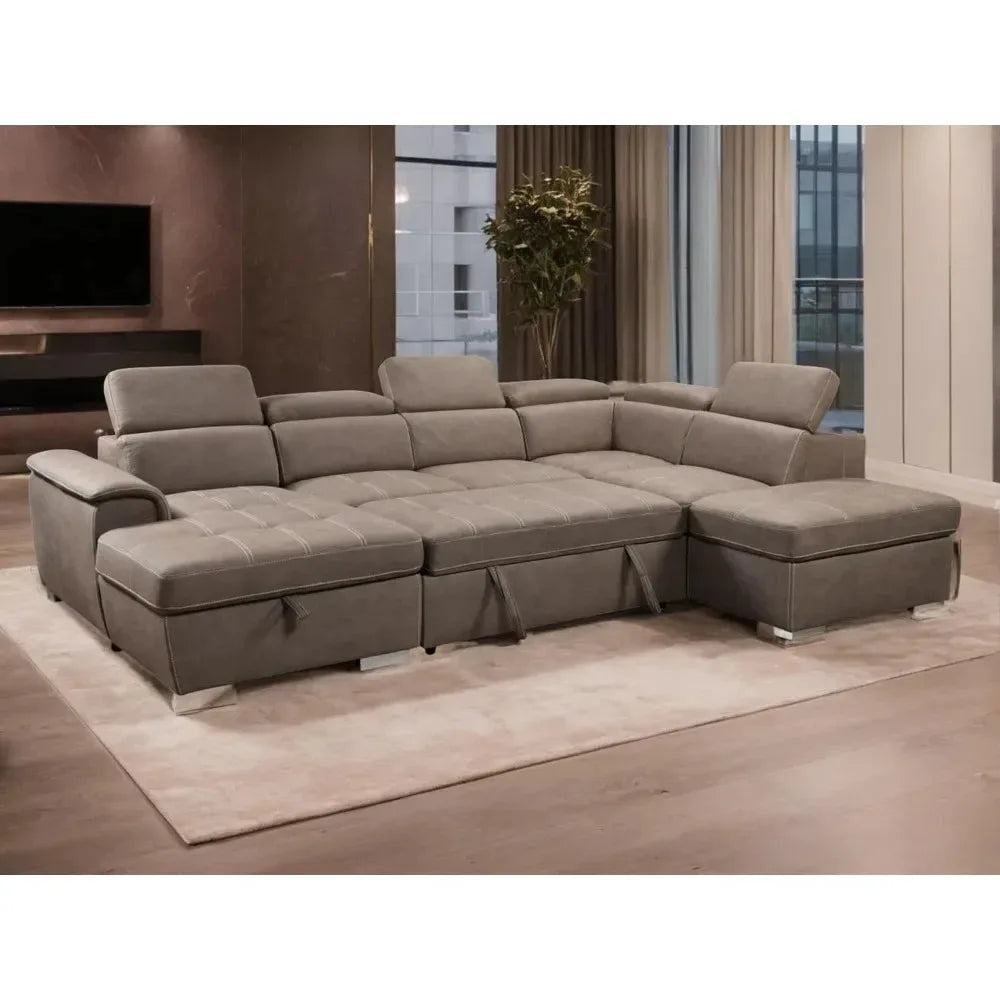 Ultimate Chic 7 Seat Sectional Sofa, Bed Conversion with  Storage