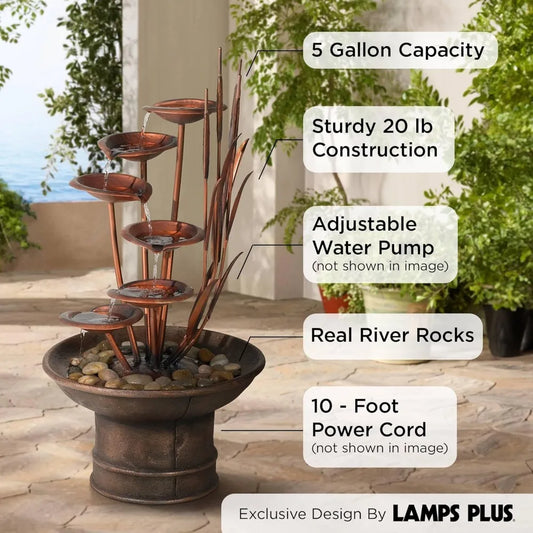 Whimsical Tiered Cascading Lilies Fountain