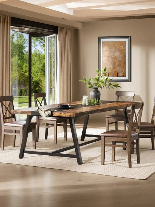 Timeless Elegance Farmhouse Dining Table, seats 6-8