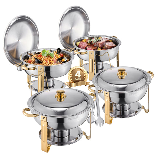 4 Pack Chafing Dish Buffet Set Stainless Steel
