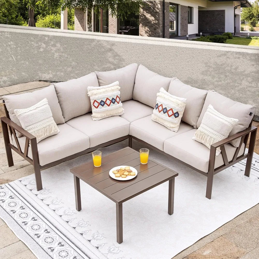 Bestselling 6-Piece Chic Farmhouse Outdoor Sofa Set – Includes Free Waterproof Cover for Year-Round Comfort