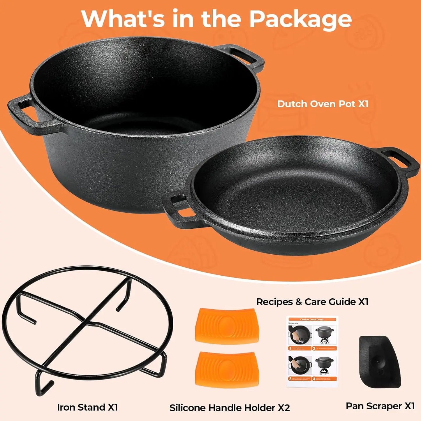 Vintage 2-in-1 Cast Iron Dutch Oven