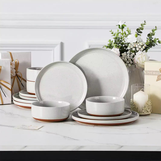 Cottage Style 12 Piece Dinnerware Set, serves 4