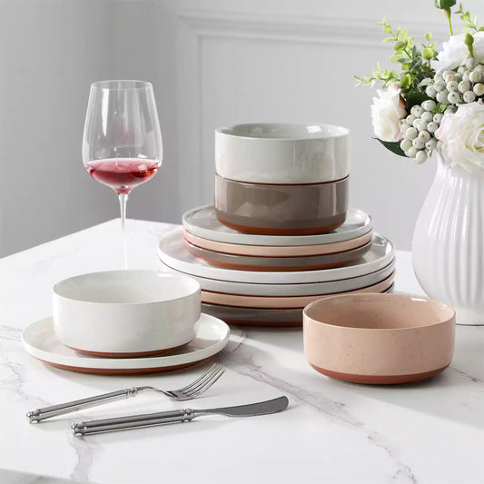 Farmhouse Stoneware 12 Piece Dinnerware Set, seres 4