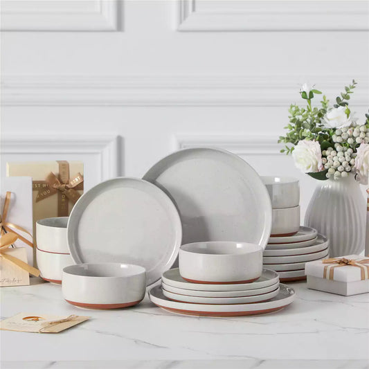 Country Chic 18 Piece Stoneware Dinnerware Set for 6