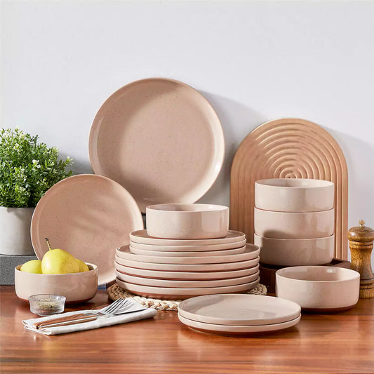 Farmhouse 18 Piece Stoneware Dinnerware Set, serves 6