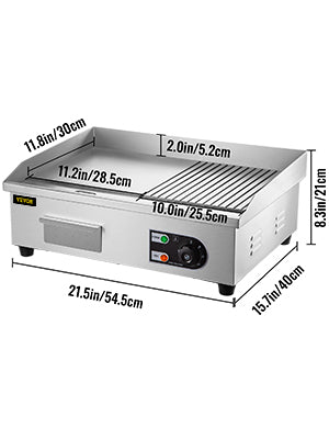 Countertop Stainless Steel Teppanyaki Flat Top Grill Commercial