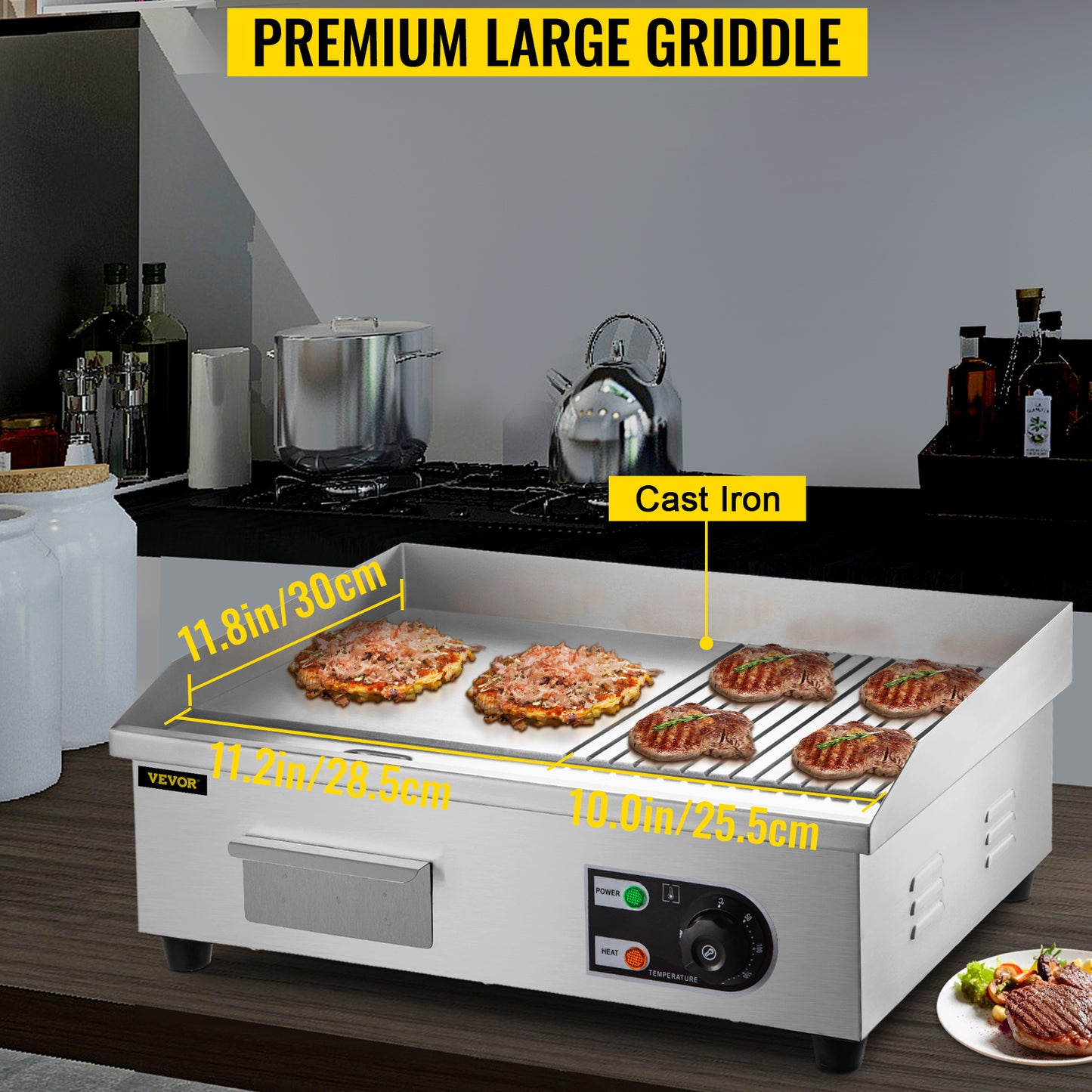 Countertop Stainless Steel Teppanyaki Flat Top Grill Commercial