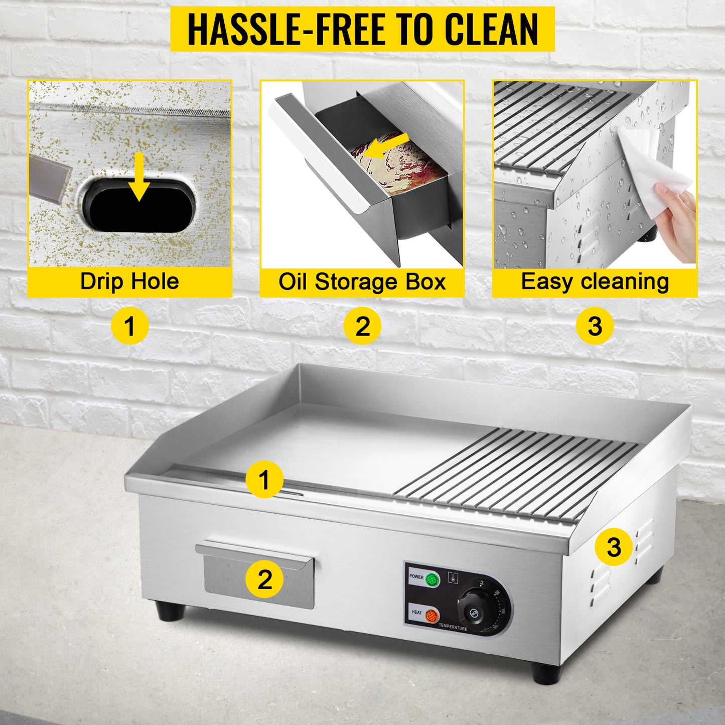 Countertop Stainless Steel Teppanyaki Flat Top Grill Commercial