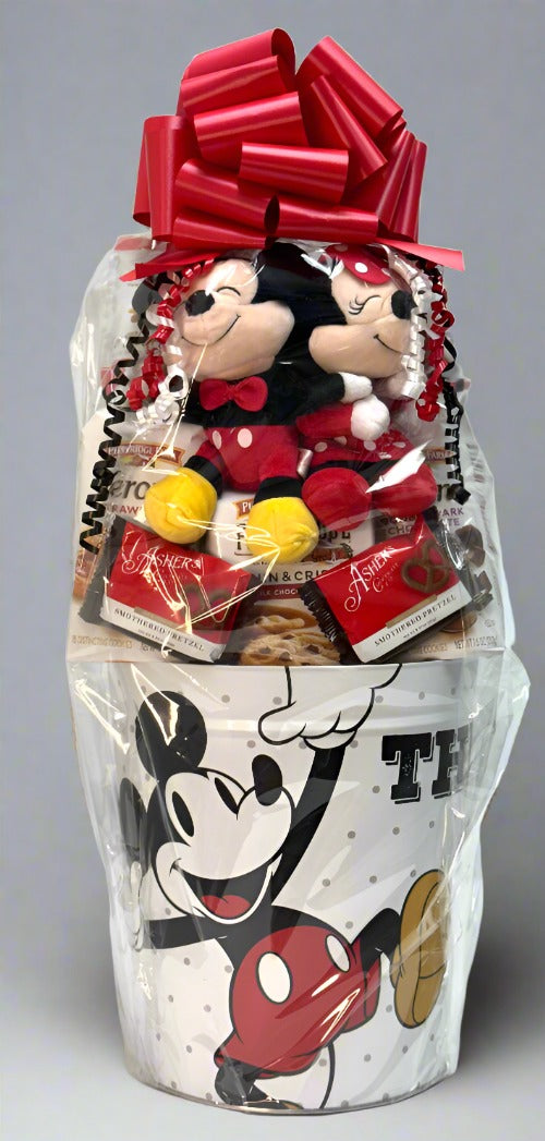 Kid Lovers Large Gift Basket with Mickey and Minnie